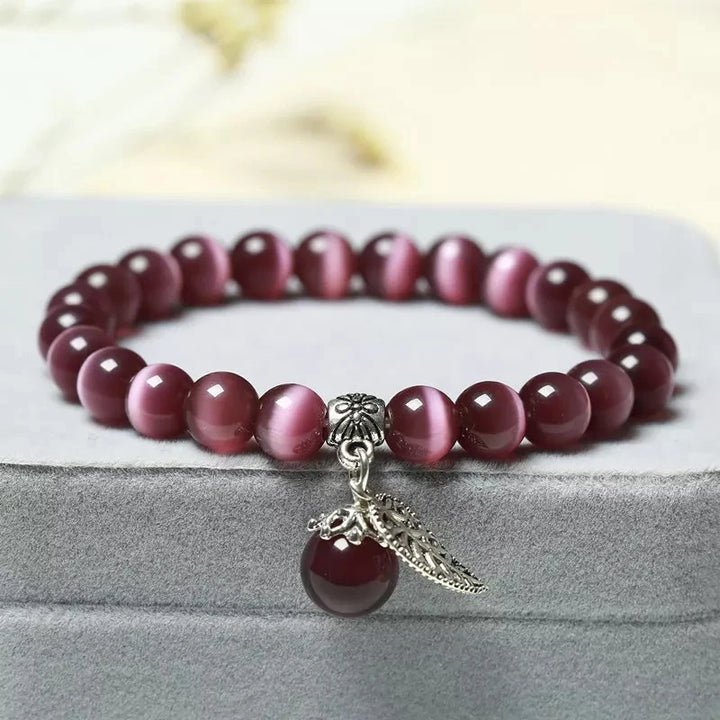 Bracelet Japonais Perles d’œil de Chat Marron