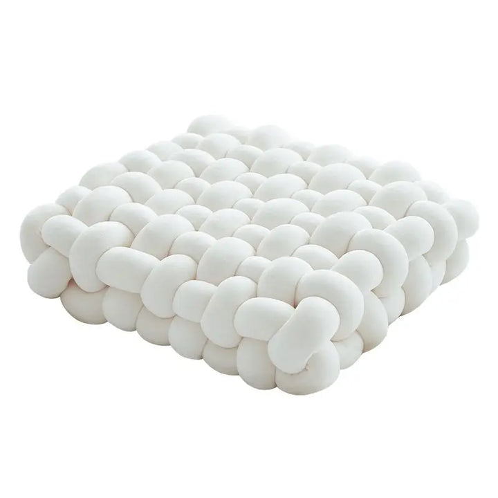 Coussin de Sol Tressé Douillet blanc..
