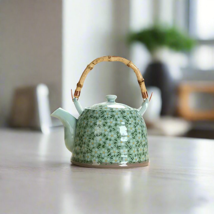 Théière Japonaise Fleurie Vert