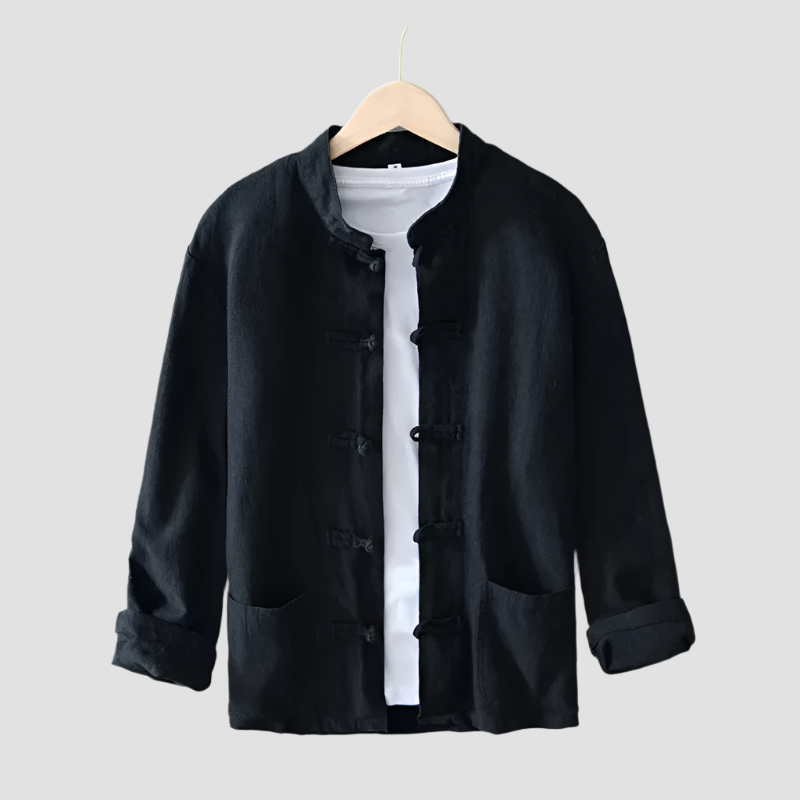 Haut Homme Col V Boutonné à Imprimé Art Japonais - Manches Courtes, Neuf Avec Étiquettes