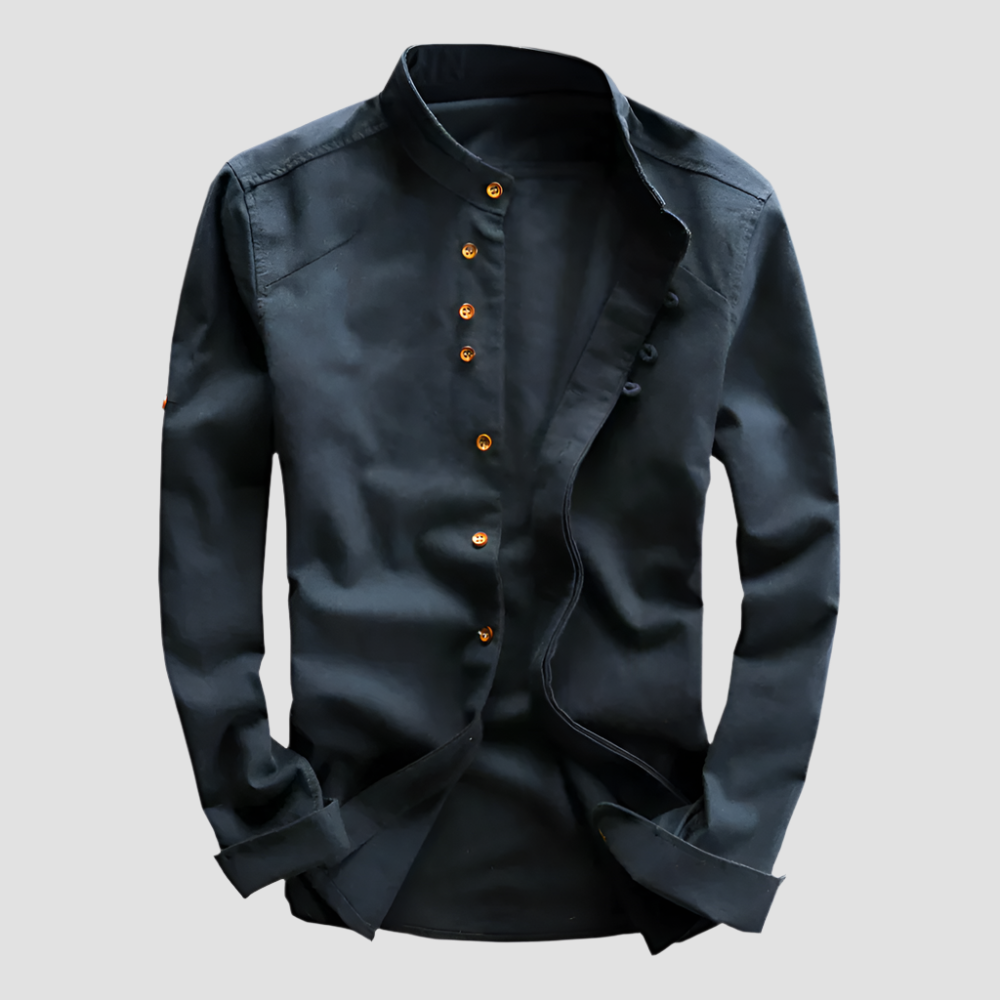 Chemise Japonaise à Col Montant