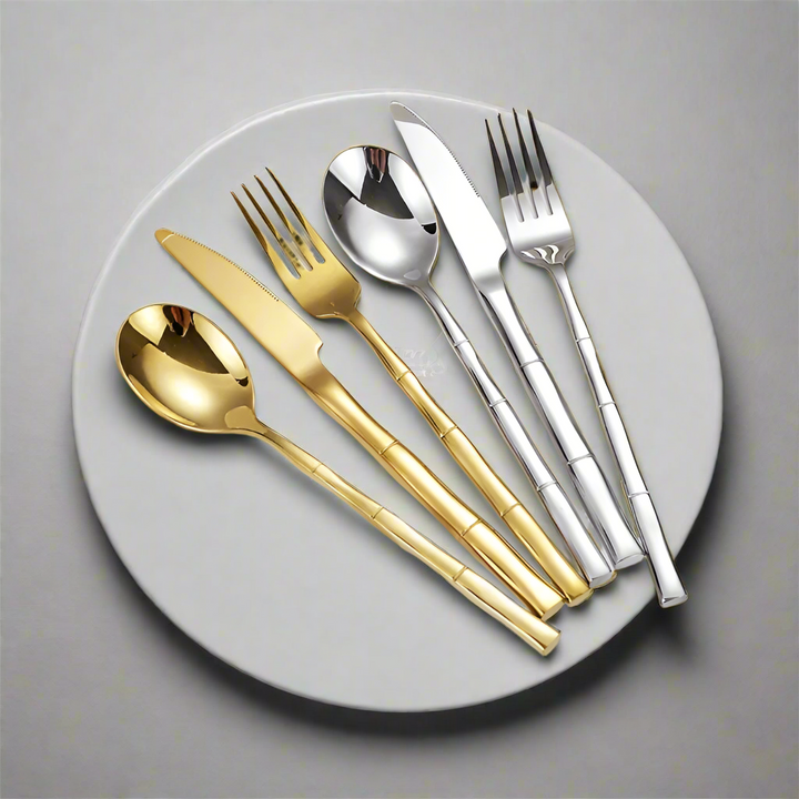 Couvert Japonais Inox style bambou