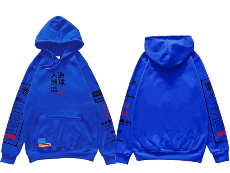 Sweat Streetwear Japonais bleu