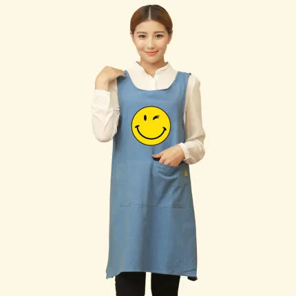 Tablier Japonais Smiley Bleu