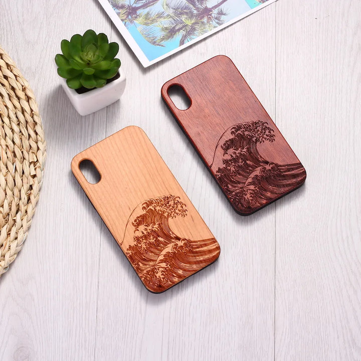 Coque de téléphone japonaise gravée