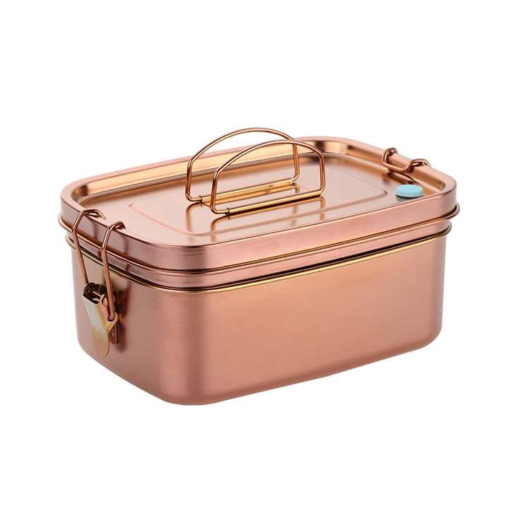 Boîte Bento Inox Coloré Rose Doré