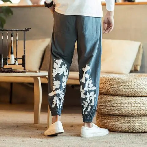 Pantalon Japonais Confortable Gris