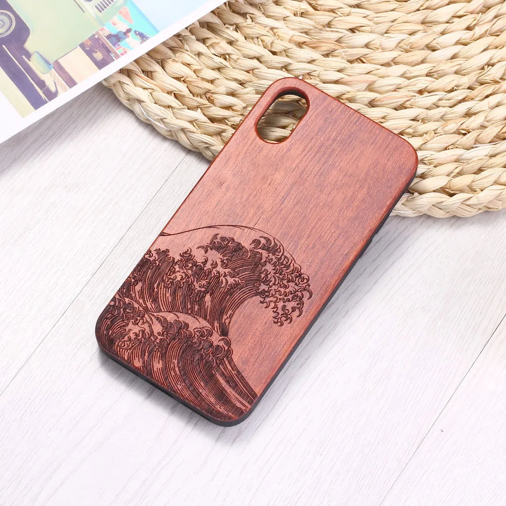 Coque de téléphone japonaise gravée