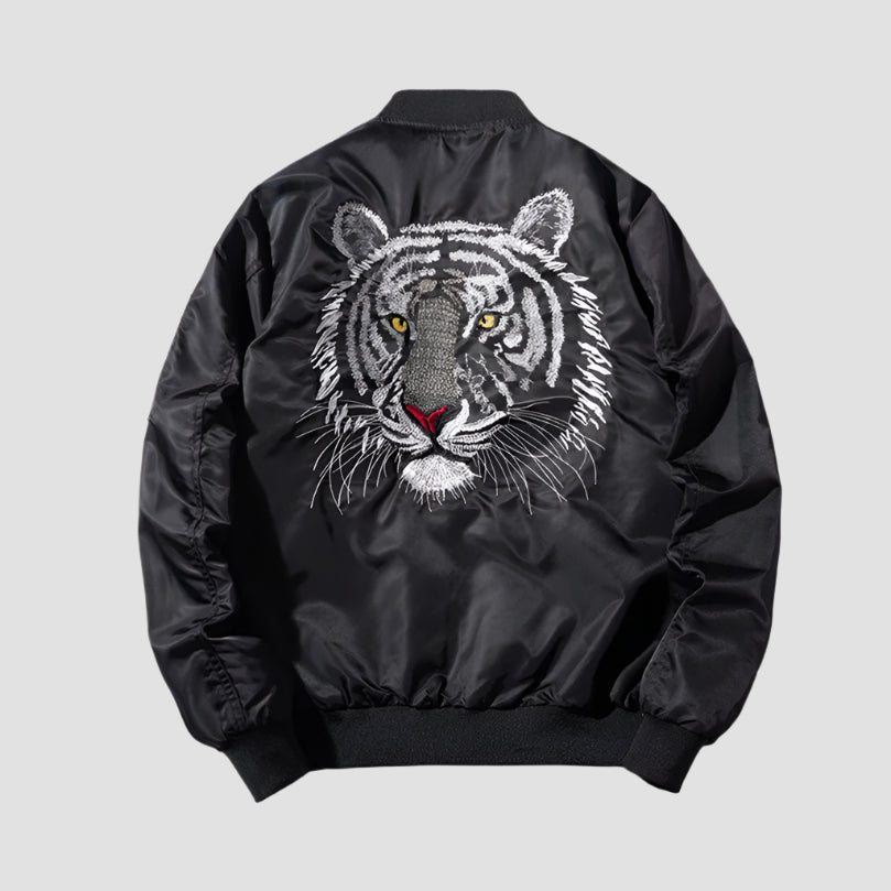 Sukajan Noir Homme Motif Tigre