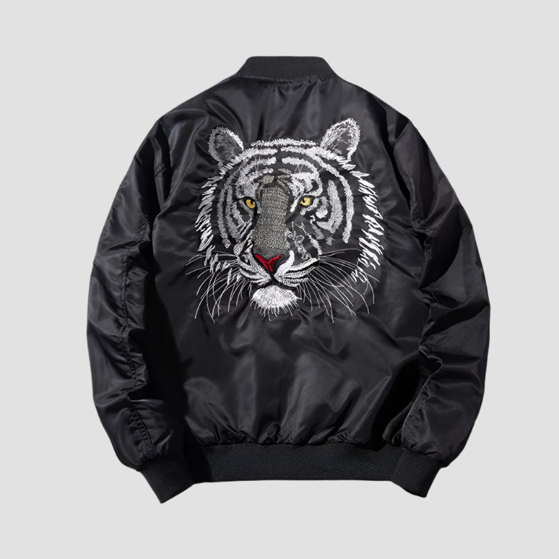 Sukajan Noir Homme Motif Tigre