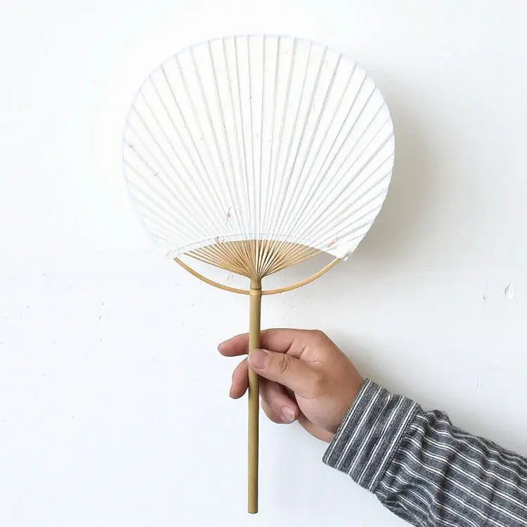 Éventail japonais rond blanc