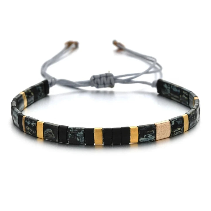 Bracelet perles miyuki plates homme