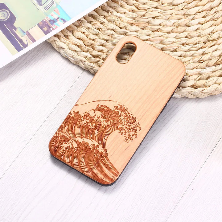 Coque de téléphone japonaise gravée