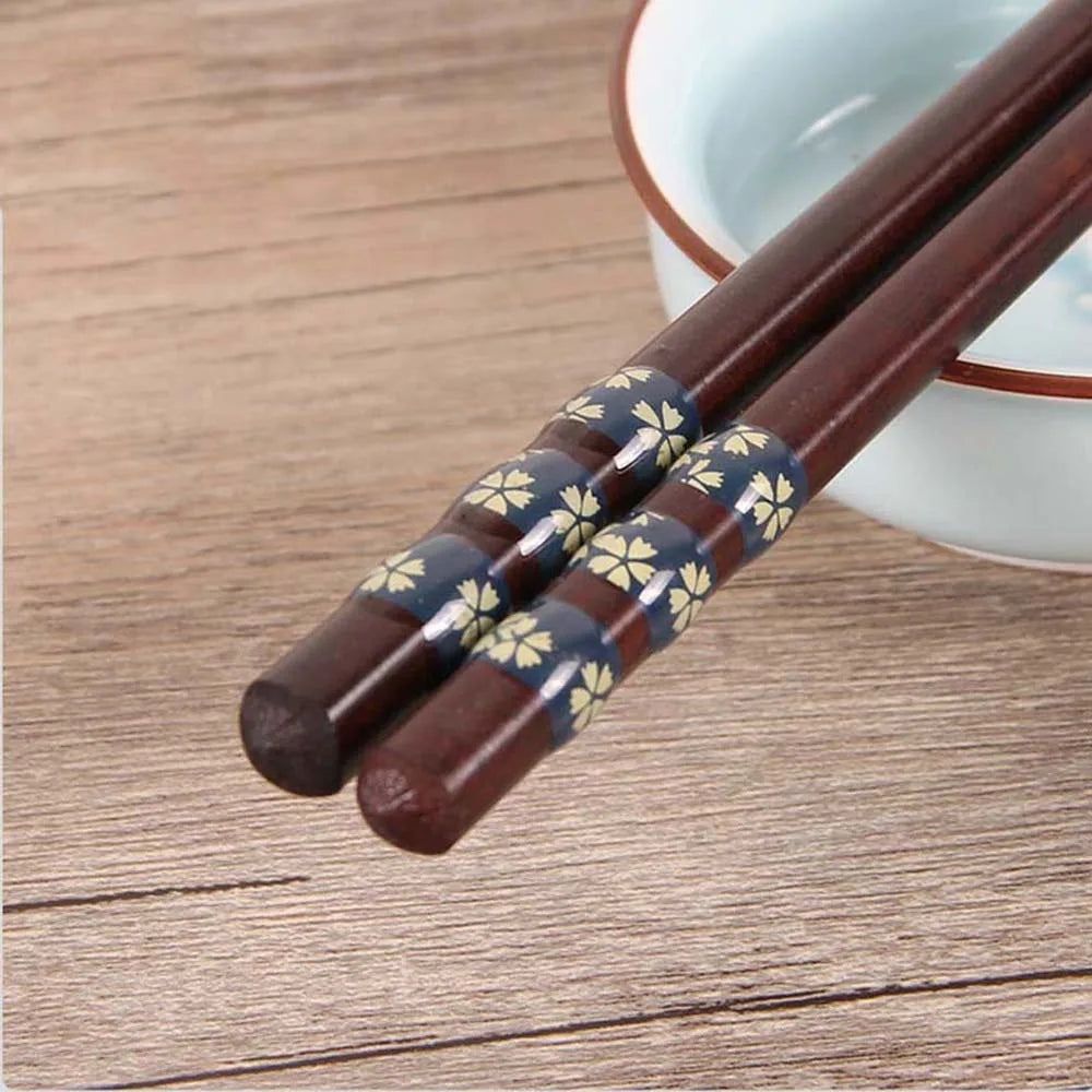 Baguette Japonaise à Motifs Fleurs bleu