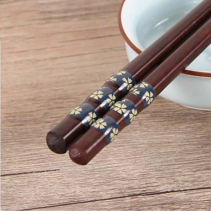 Baguette Japonaise à Motifs Fleurs bleu
