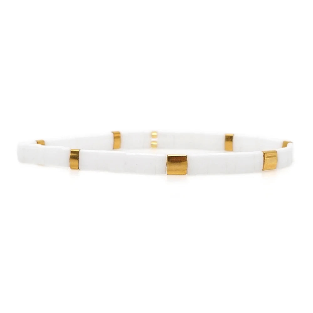 Bracelet japonais miyuki blanc