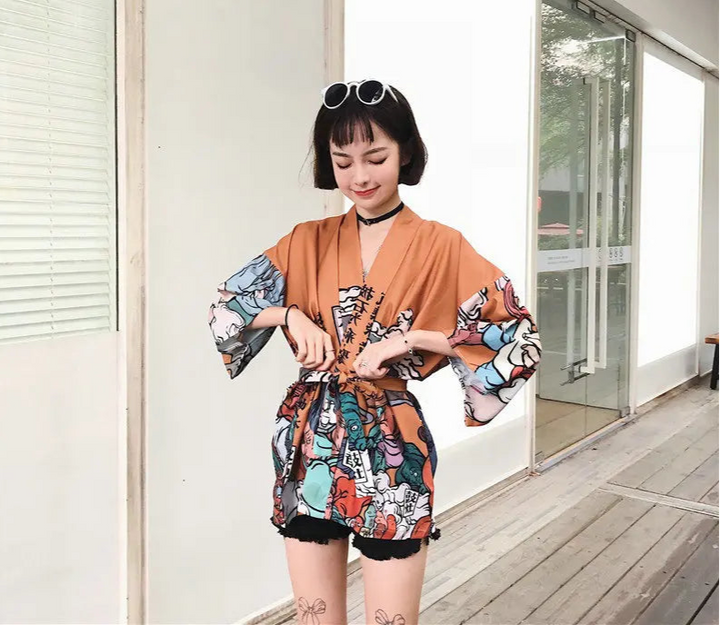 Veste Kimono Femme Motifs Japonais confort