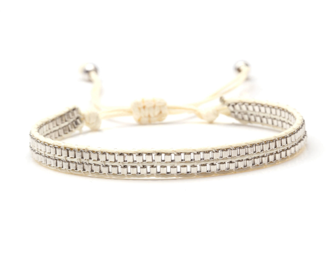 Bracelet Miyuki Tila Verre Tissé Camel
