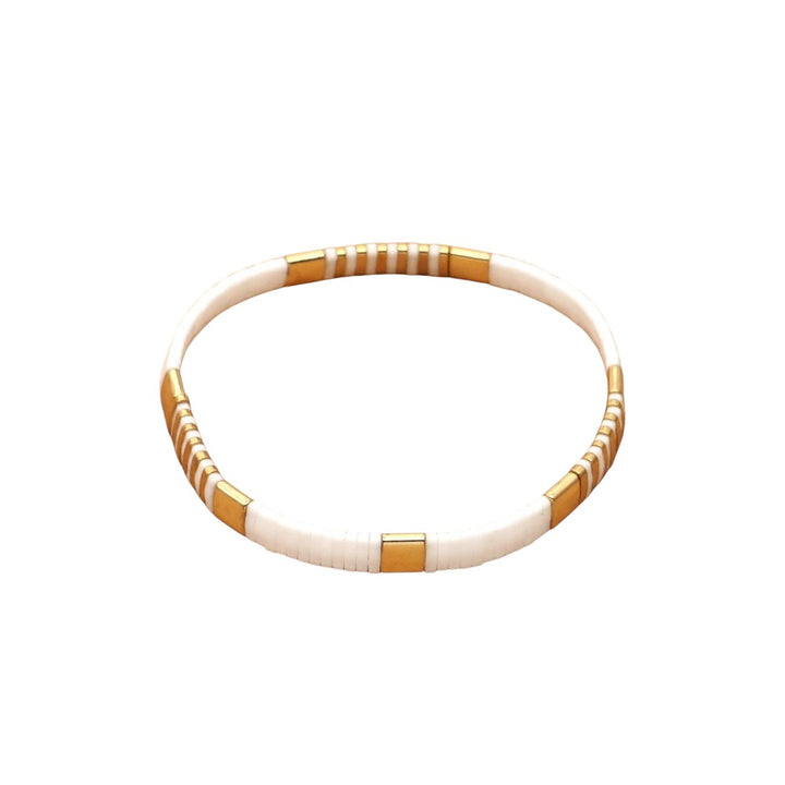 Bracelets Miyuki Perles Tila Or Blanc