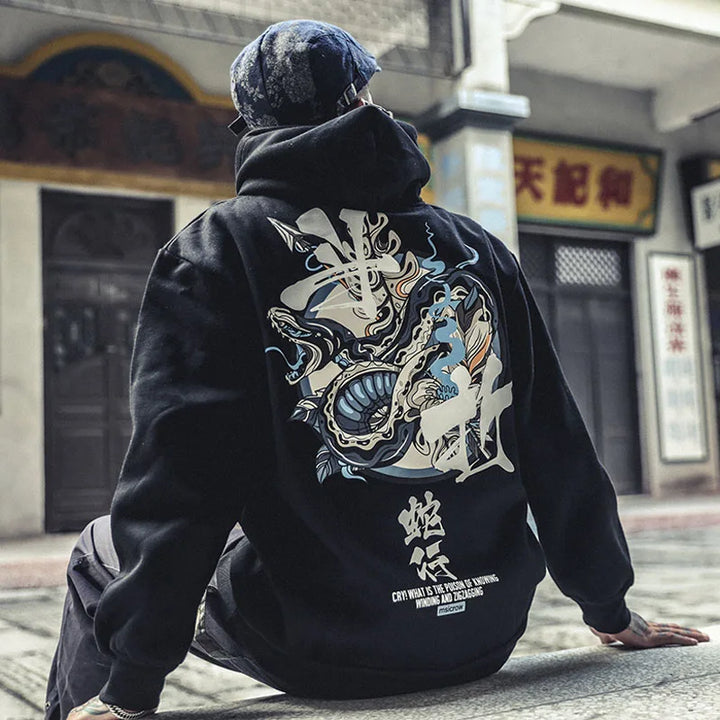 Pull Motif Japonais Homme Noir