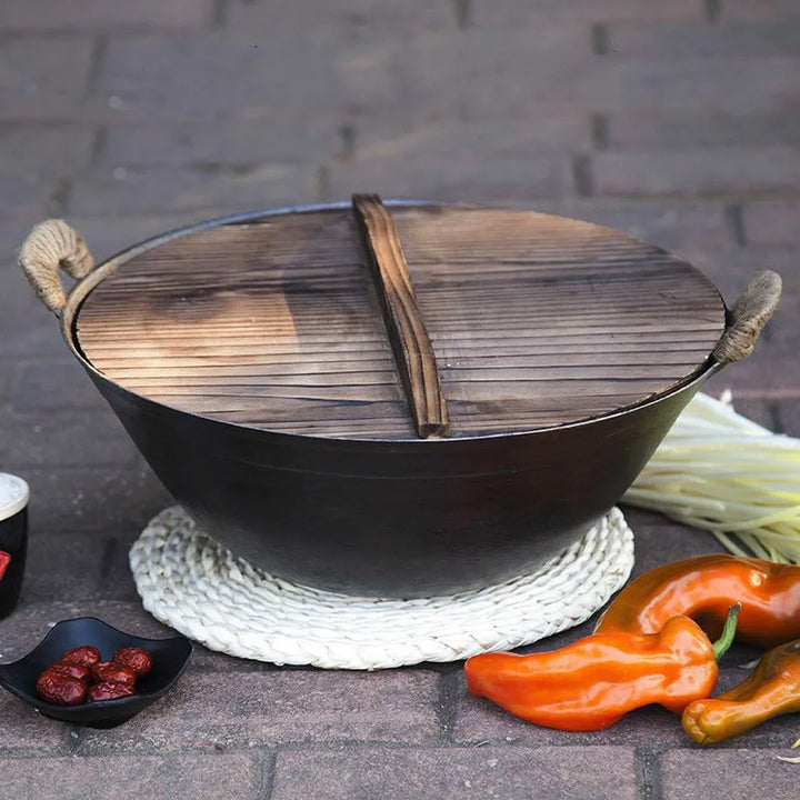Wok Marmite Avec Couvercle