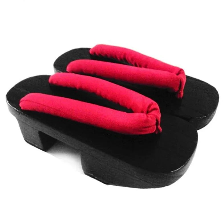 Geta Japonaise Bois rouge et noire