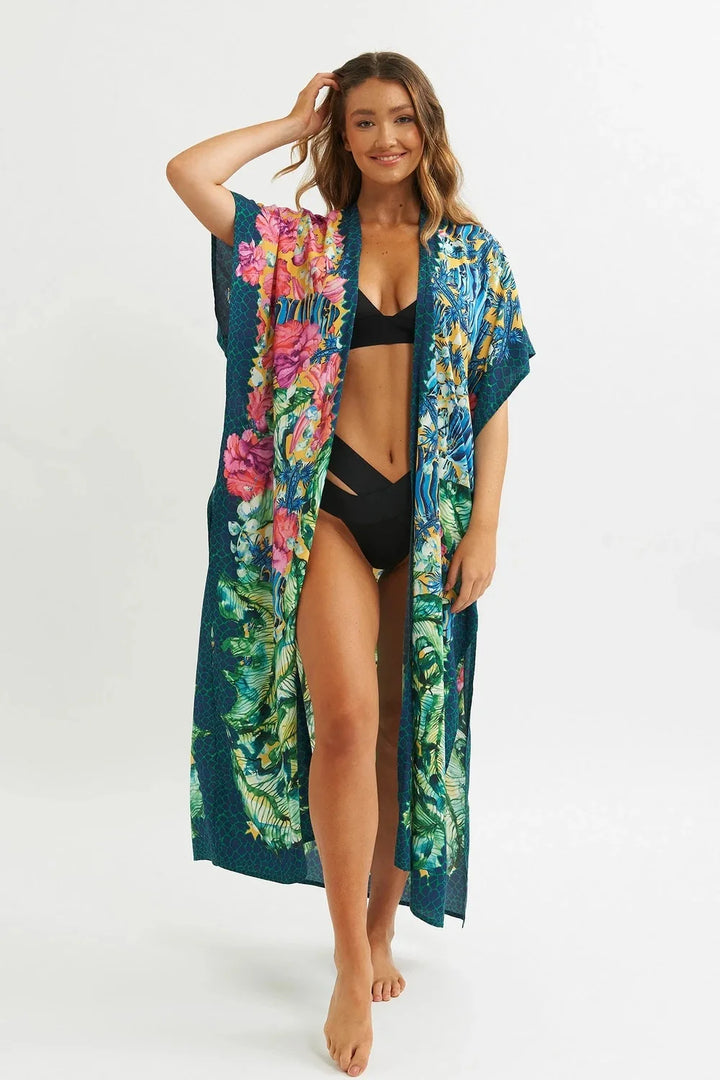 Kimono de Plage à Motif Floral Élégants