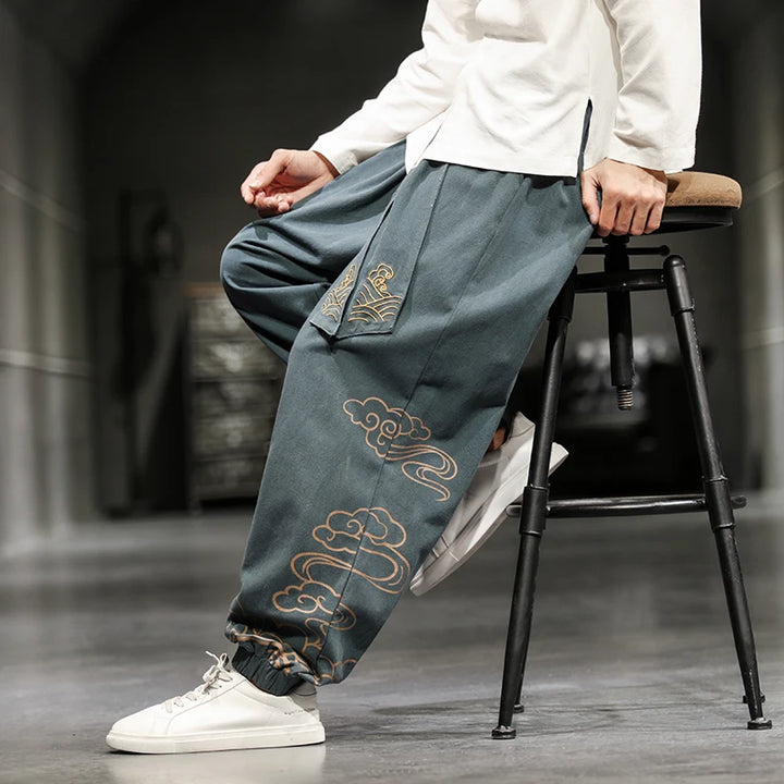 Pantalon Large Japonais Homme confortable