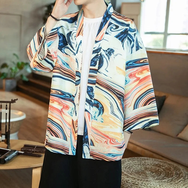 Veste Kimono Homme Multicolore