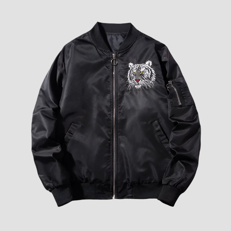 Sukajan Noir Homme Motif Tigre