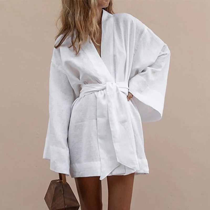 Veste Kimono Femme Chic blanc