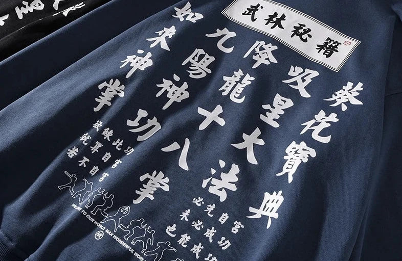 Sweat Ecriture Japonais bleu