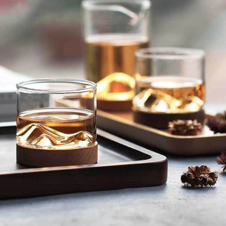Verre Japonais Base en Bois