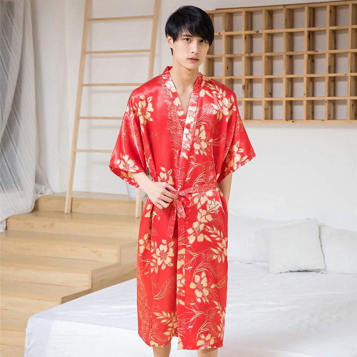 Kimono Satin Homme Peignoir