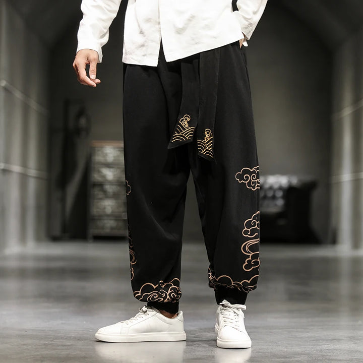 Pantalon Large Japonais Homme motif