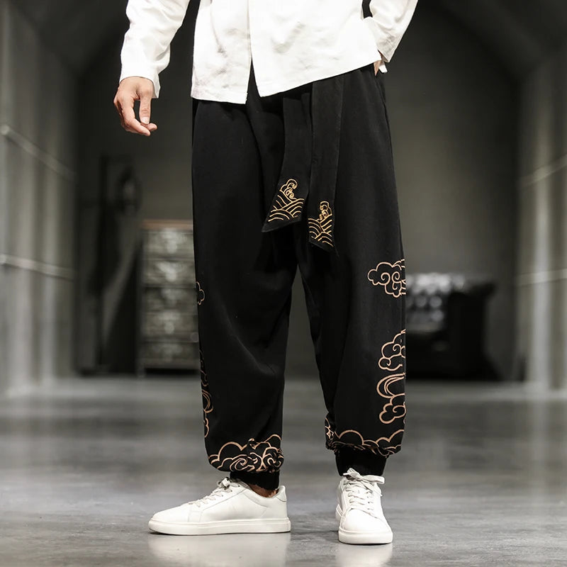 Pantalon Large Japonais Homme motif