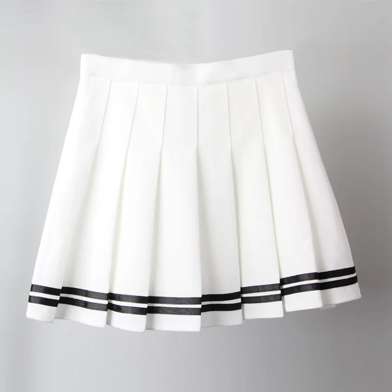 Jupe plissée japonaise à rayure