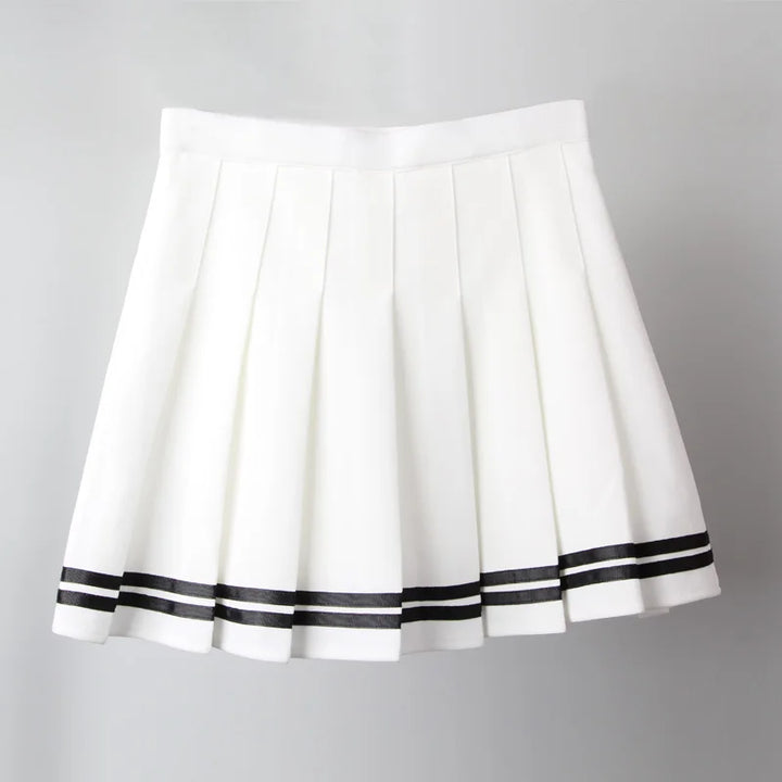 Jupe plissée japonaise à rayure