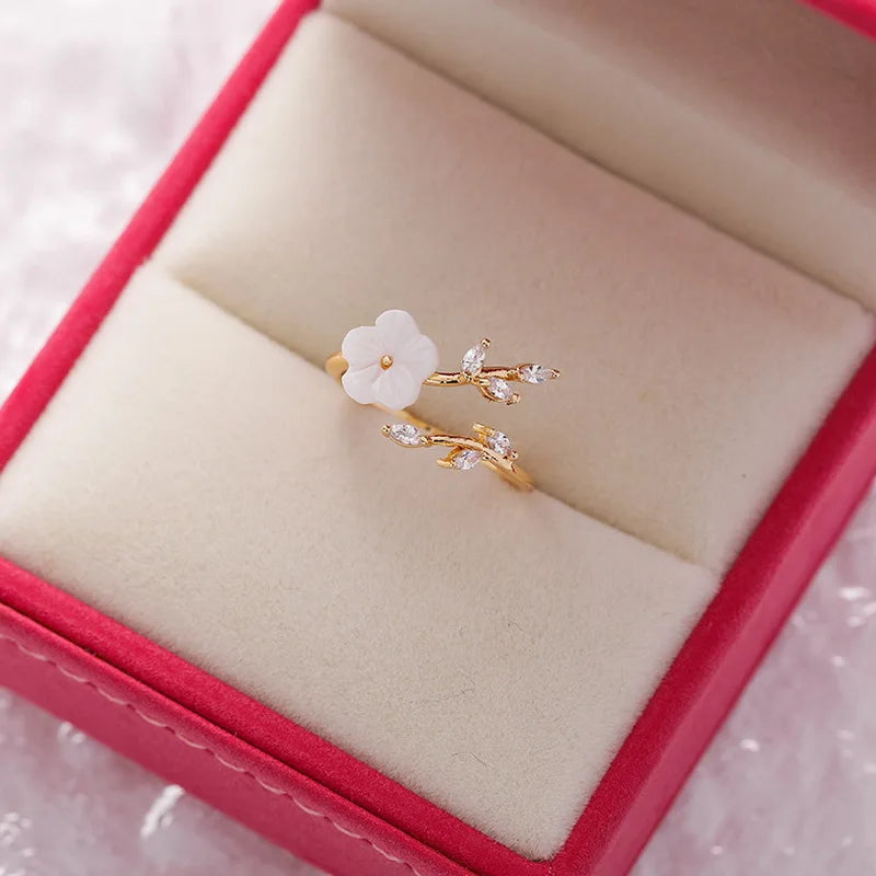 Japanese Crystal Flower Ring