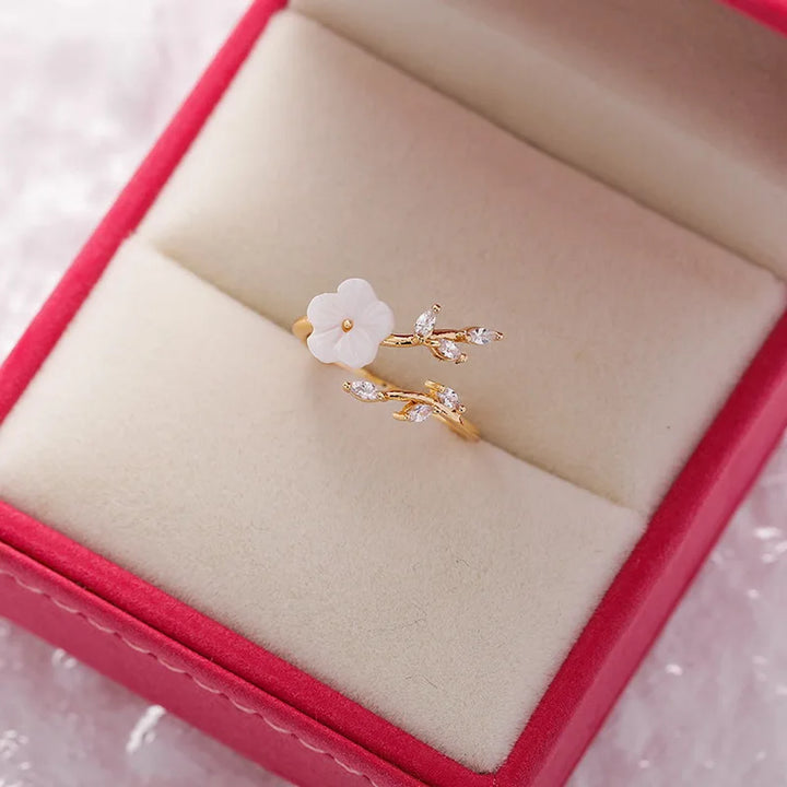 Japanese Crystal Flower Ring