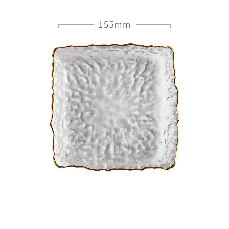 Assiette Japonaise Carrée Martelée Subtiles