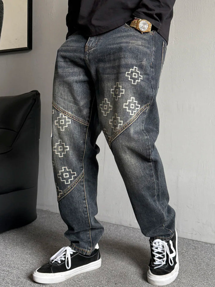 Jean Hip Hop Japonais Patchwork chic