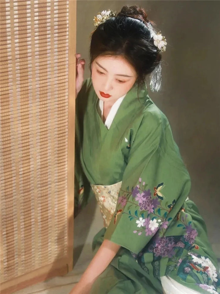 Kimono Femme Japonais Vert tendance