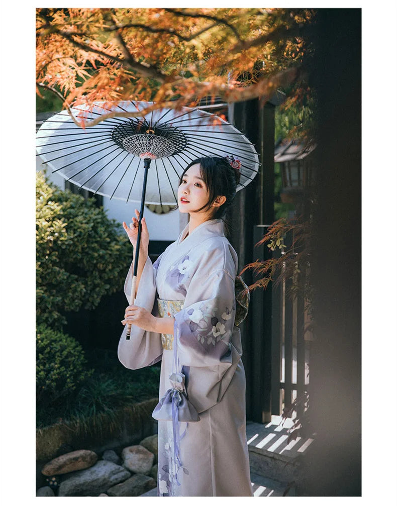 Kimono Traditionnel Femme Violet fluide