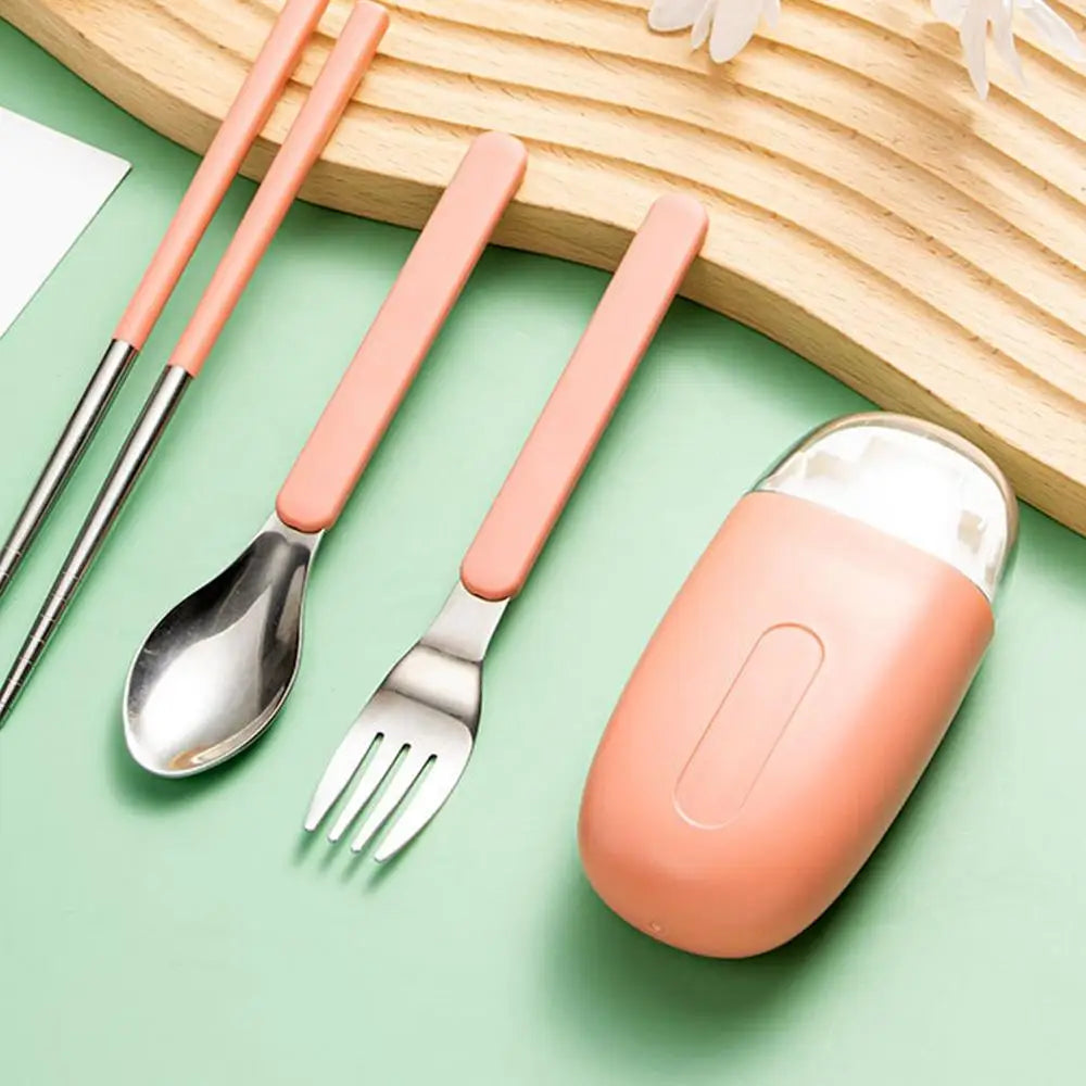 Kit Couvert Japonais Portable rose