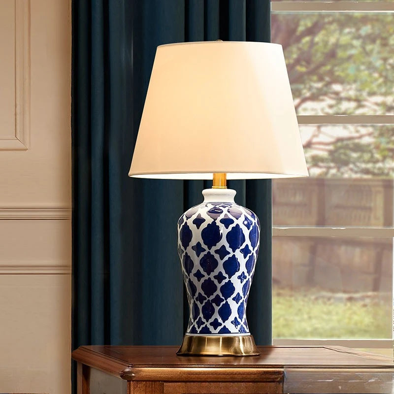 Lampe Japonaise Bleue Rétro