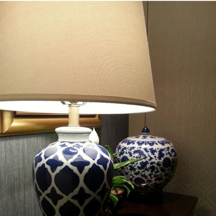 Lampe Japonaise Bleue Rétro Originale