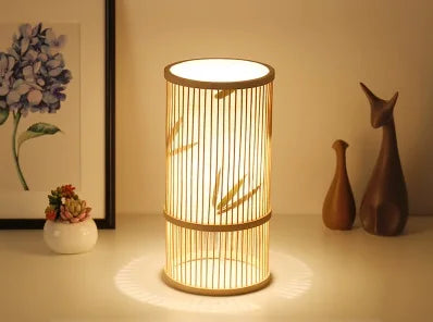 Lampe Japonaise de Table en Bambou Minimaliste Subtile