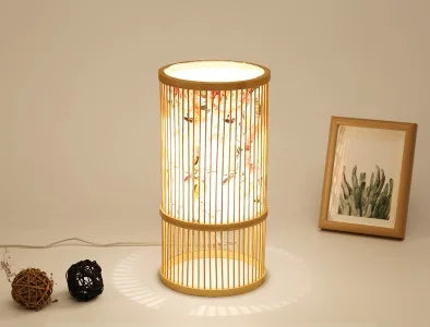 Lampe Japonaise de Table en Bambou Minimaliste Épurée
