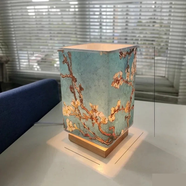 Lampe de Table Bleue Fleurie